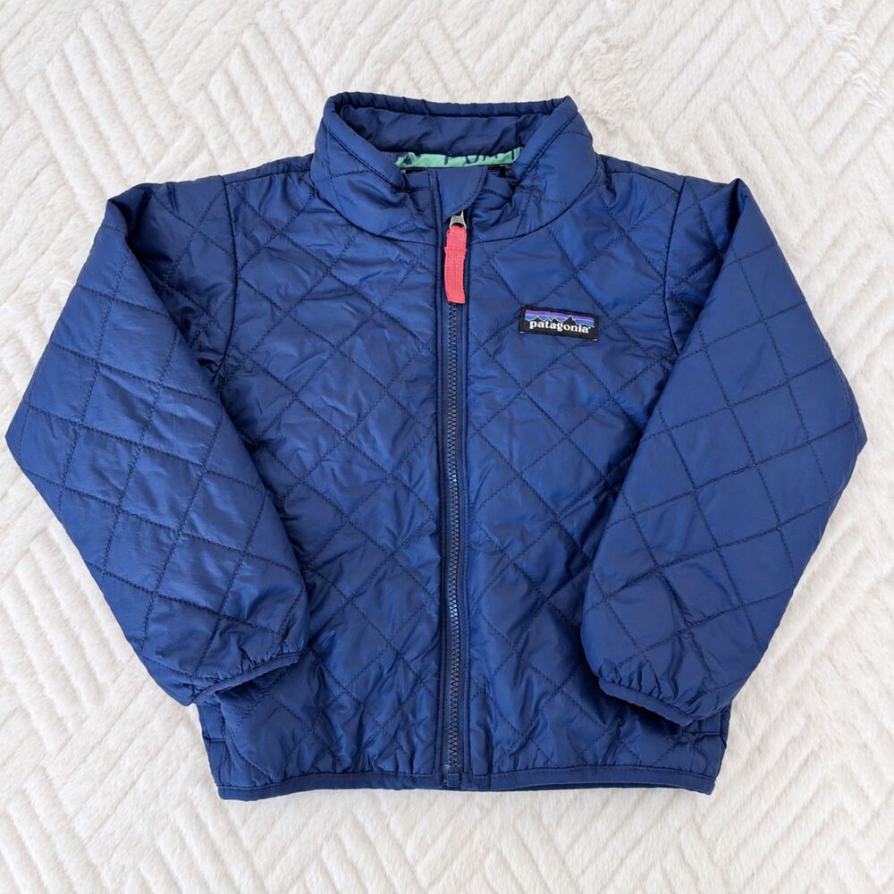 Patagonia Toddler 2T Navy Quilted Nanopuff Lightweight Insulated Full Zip Jacket